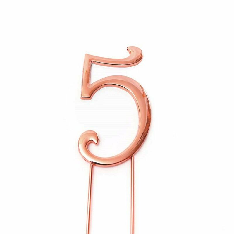 CAKE TOPPER - NUMBER 5 - 7CM - ROSE GOLD | The Famous Arthur Daley's